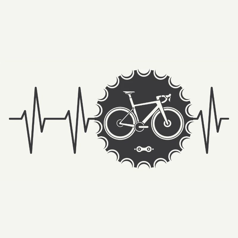 logo de vélo pulse avec pignon Icône de tour de vélo d’équipe