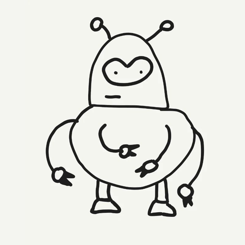 Dooddly Alien Robot Doodle