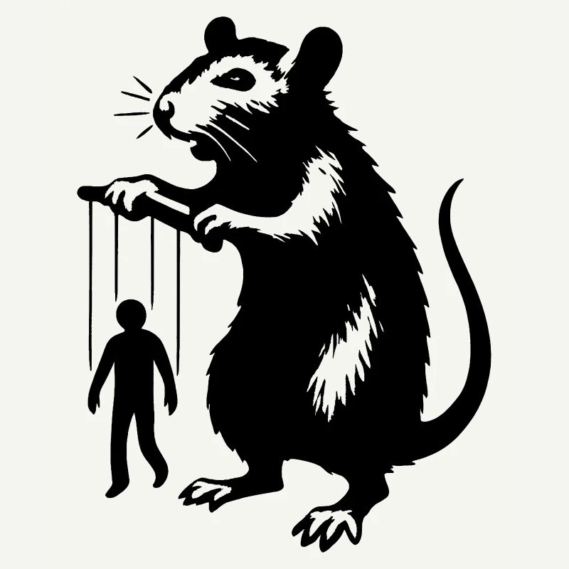 Rat with human puppet