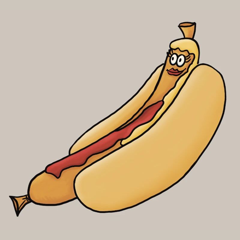 entspannte Bockwurst im Brötchen