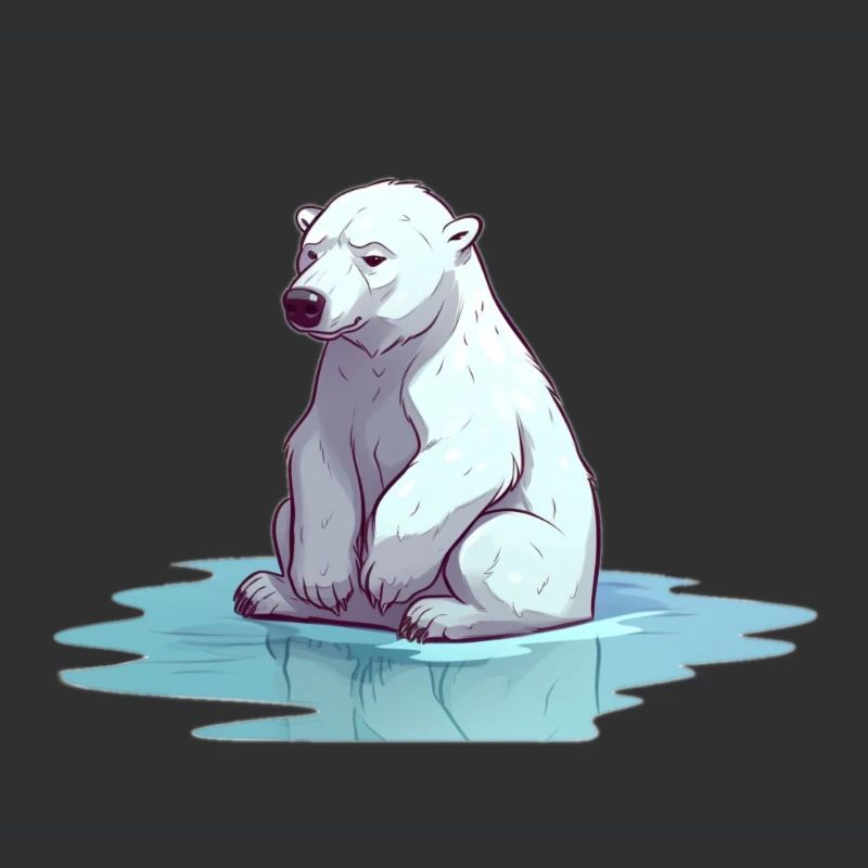 Polar bear without ice Climate change
