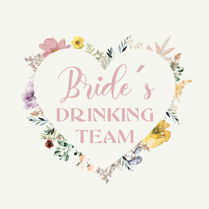 Bride´s-Drinking-Team! Herz-Blumen