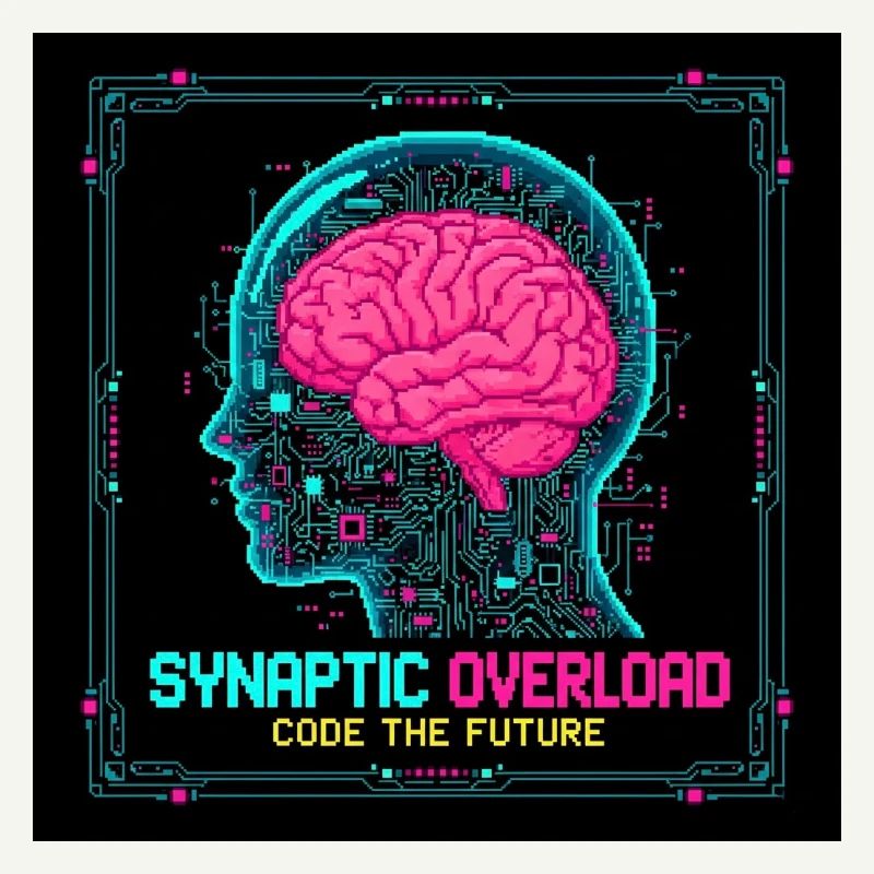 Synaptic Overload Neon Brain