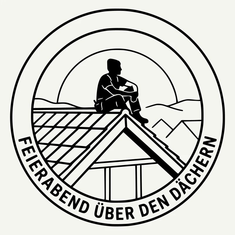 Dachdecker Feierabend über den Dächern