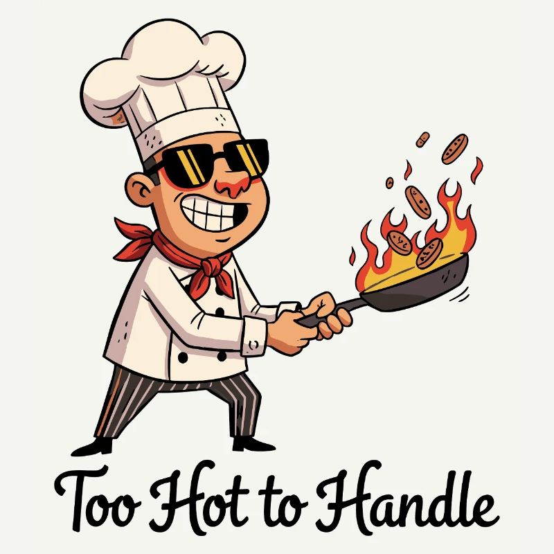 Héros de cuisine avec poêle à feu
