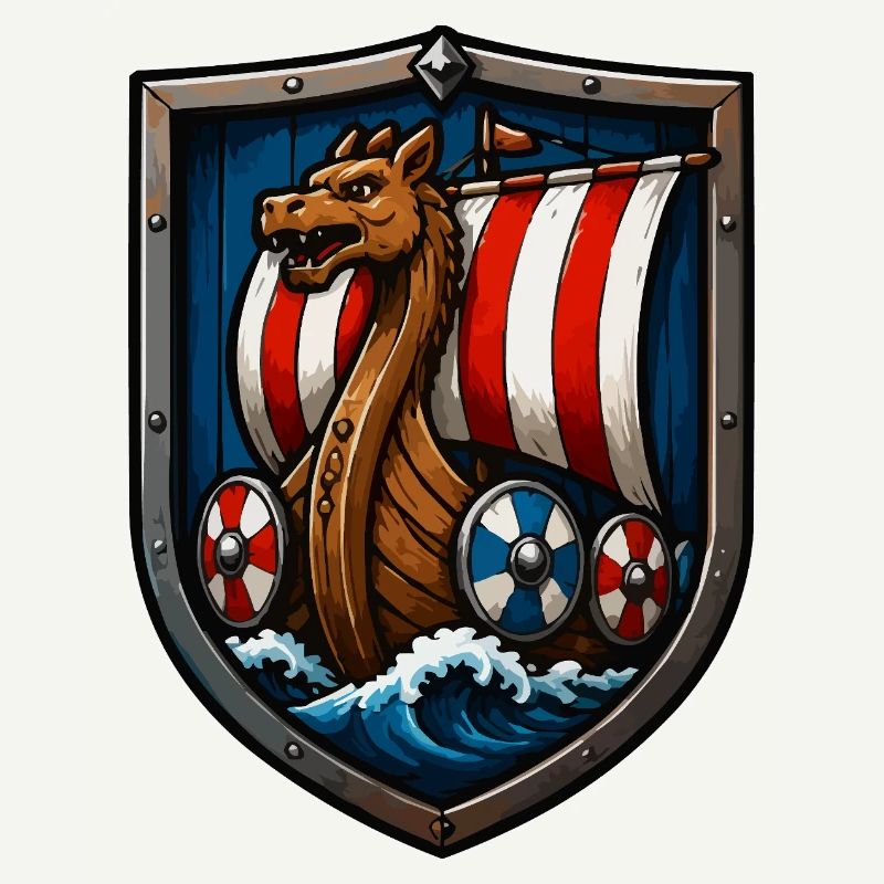 Wikinger Drachenboot Schild