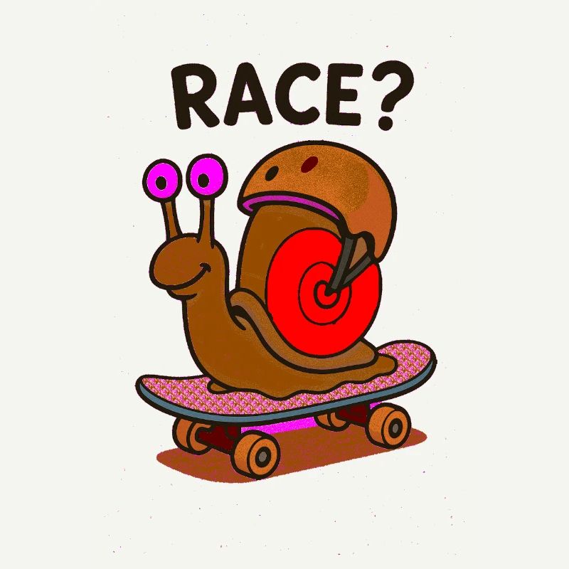 COURSE? Escargot sur skateboard
