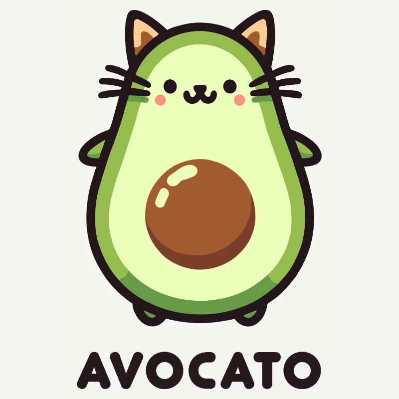 Mignon Avocato Chat Ami Jeu De Jeu Conception