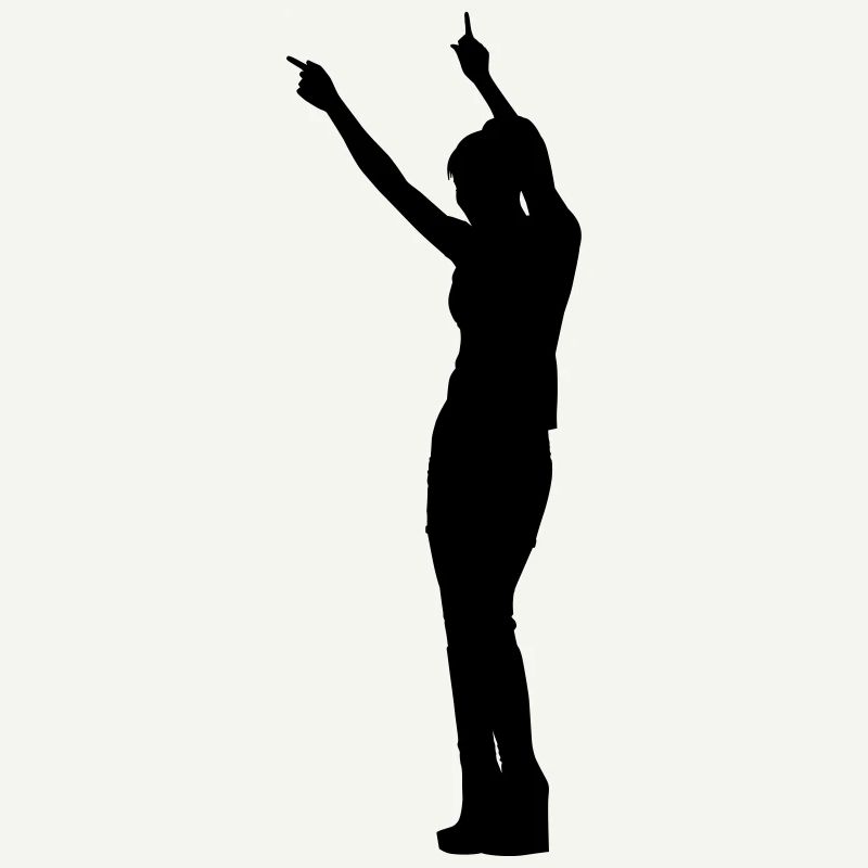 Singer and Dancer Silhouette vector design