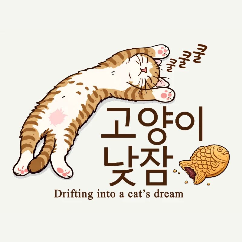 Rêve de chat coréen endormi