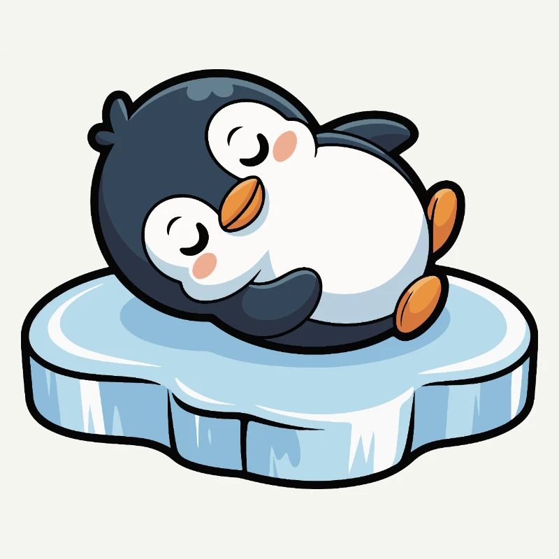 Schlafender Pinguin auf Eis
