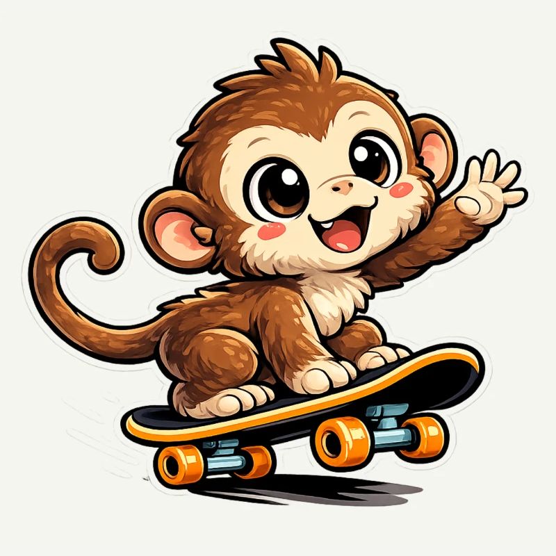 Skate Monkey Cartoon
