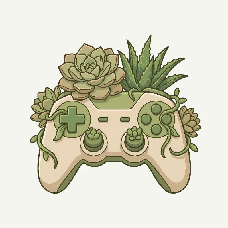 Succulent Controller - Cute Gaming Sticker