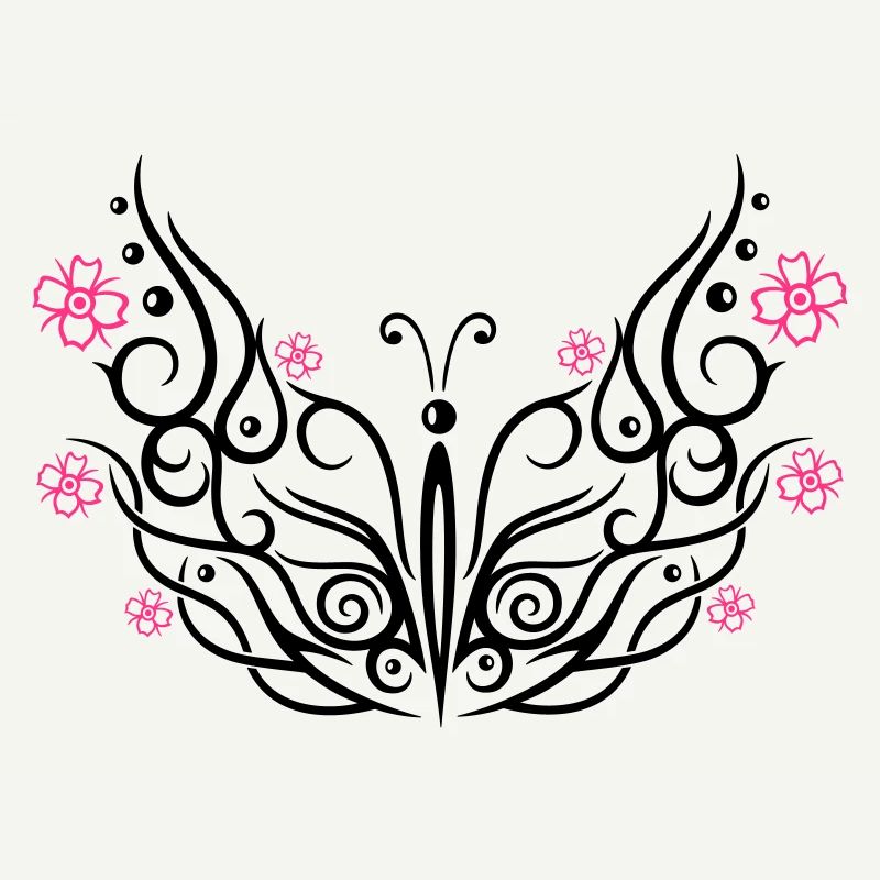 Butterfly with cherry blossoms