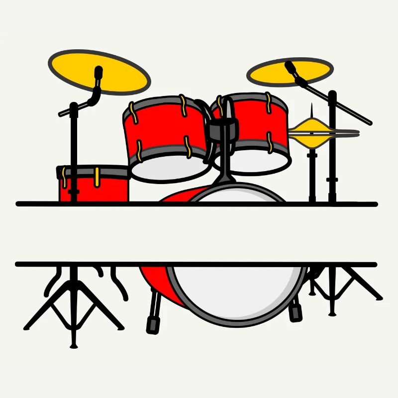 Nom du kit de batterie Bannière Logo Rouge