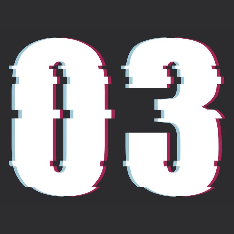 Drei 3 Three 03 Zahl Effekt Verzerrt Nummer