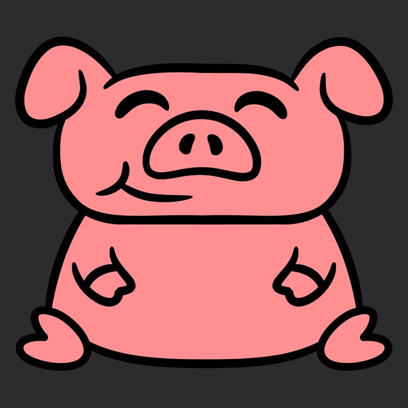 Sitzendes Schwein Liebe Kleines Süßes Schweinchen