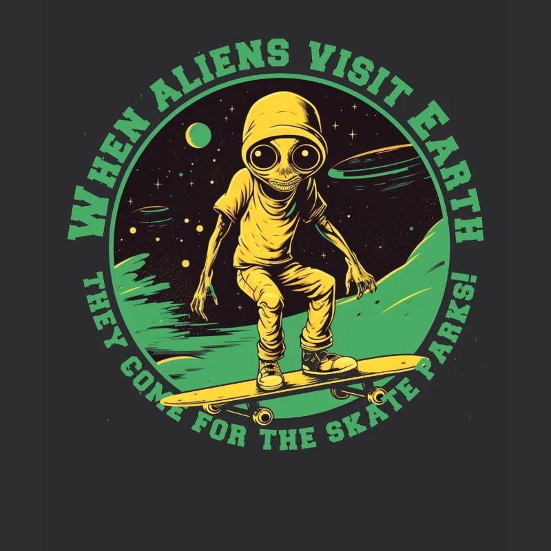 Skaterals dans l’espace avec lettrage