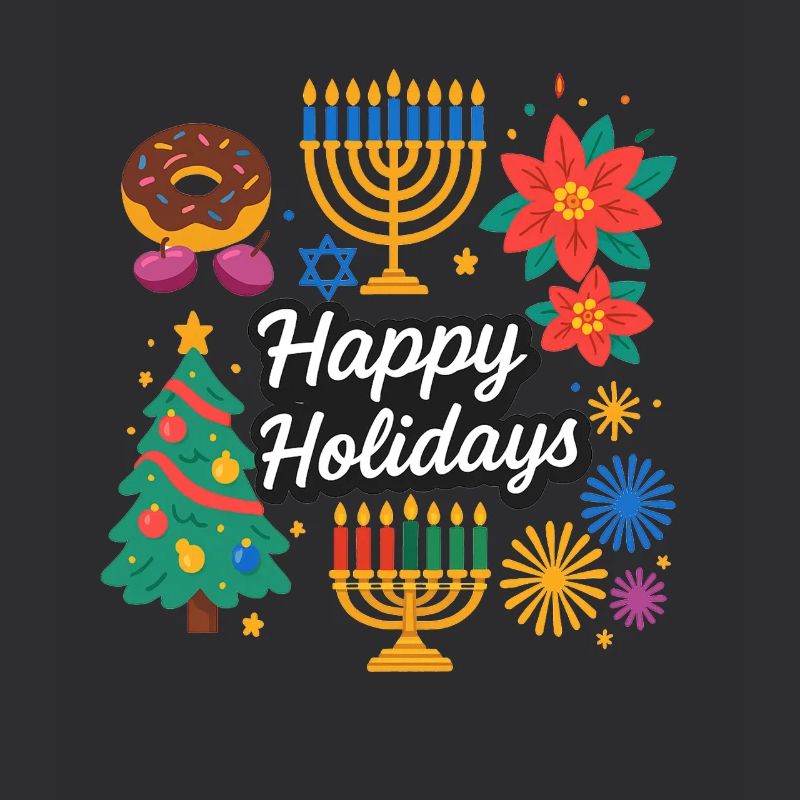 Joyeuses fêtes de Noël et Hanoukka Réveillon du Nouvel An