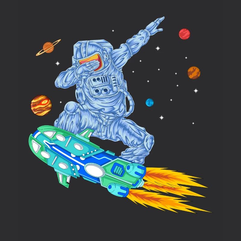 Astronauten-Hoverboard-Raumhemd