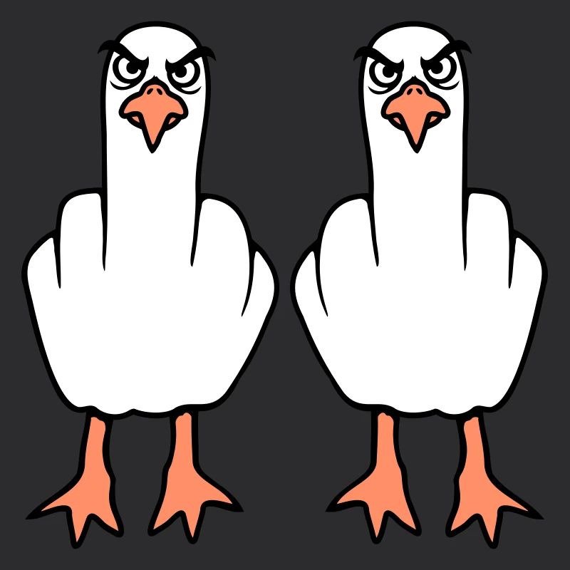 2 Seagulls Middle Finger Insult Stinkfinger Team