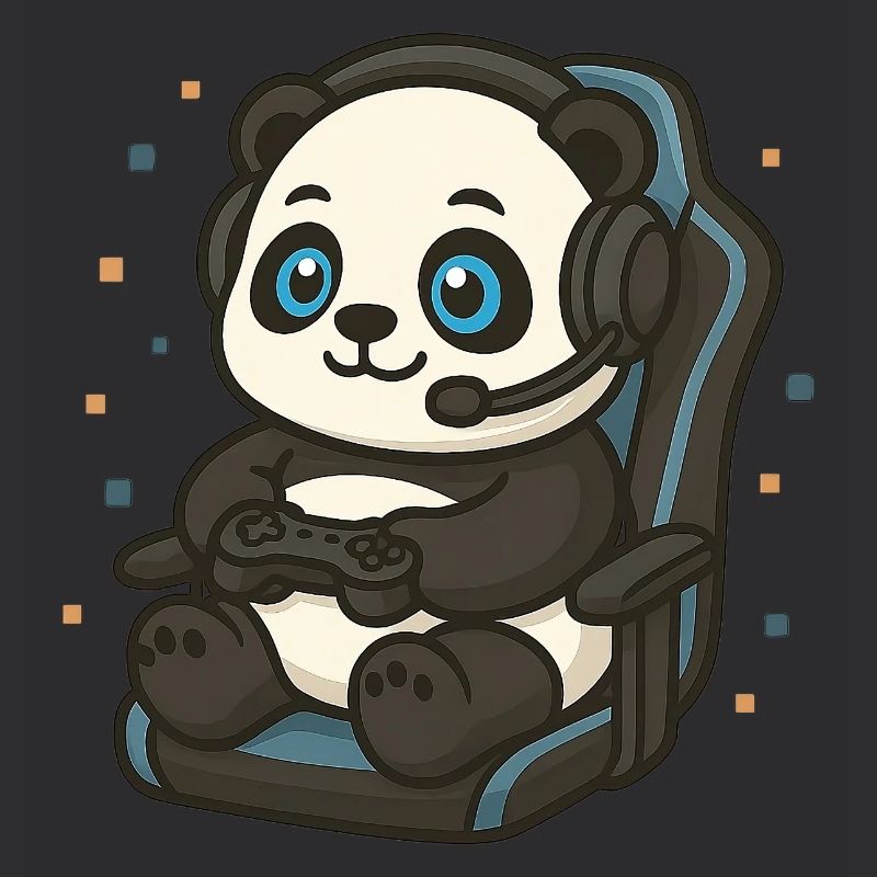 Gamingdesign – Zocker Panda mit Controller