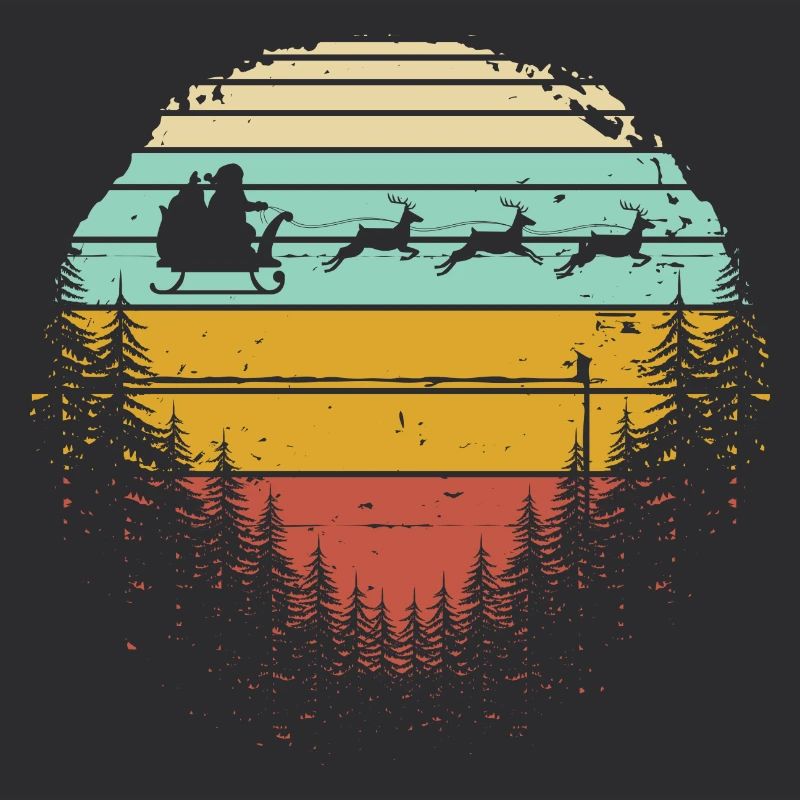Retro-Schlittenhunde in Sunset Pines