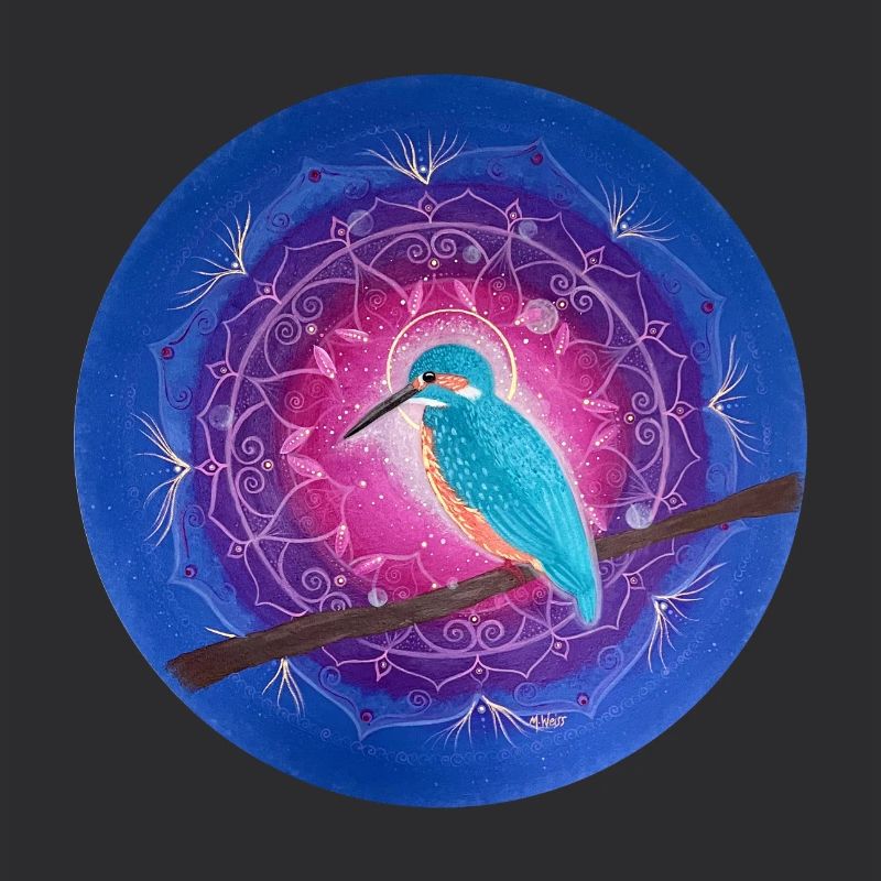 Mystischer Eisvogel mit Mandala