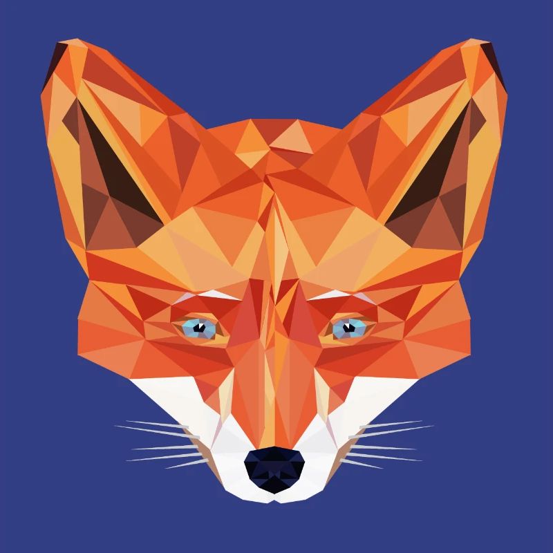 Fuchs Low Poly Design Wild forest animal head