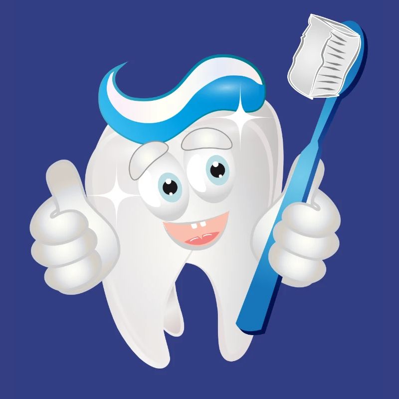 radiant white tooth with toothpaste as a comic