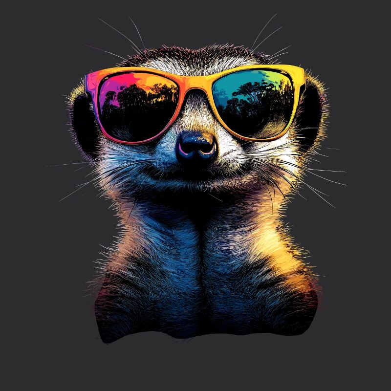 Erdmännchen Sonnenbrille Bunt Süßes Erdmännchen