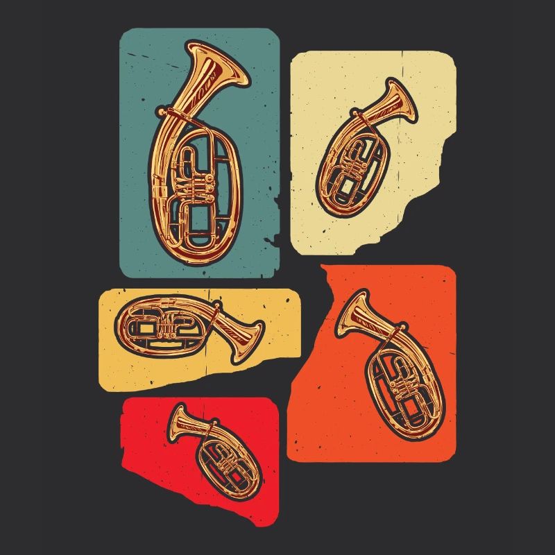 Conception créative de cor ténor dans des couleurs rétro