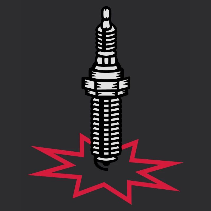 A spark plug with spark