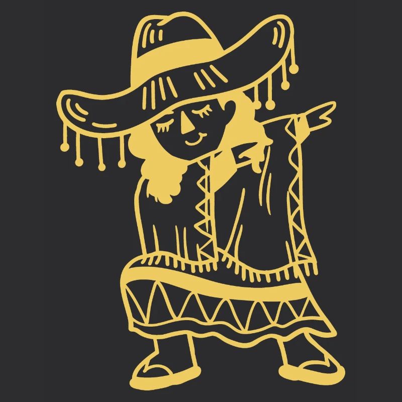 Dabbing Mexikanisches Mädchen Cinco De Mayo