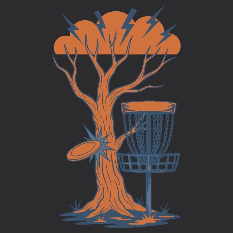 Tempête de paniers volants à disque de l’arbre au disc golf