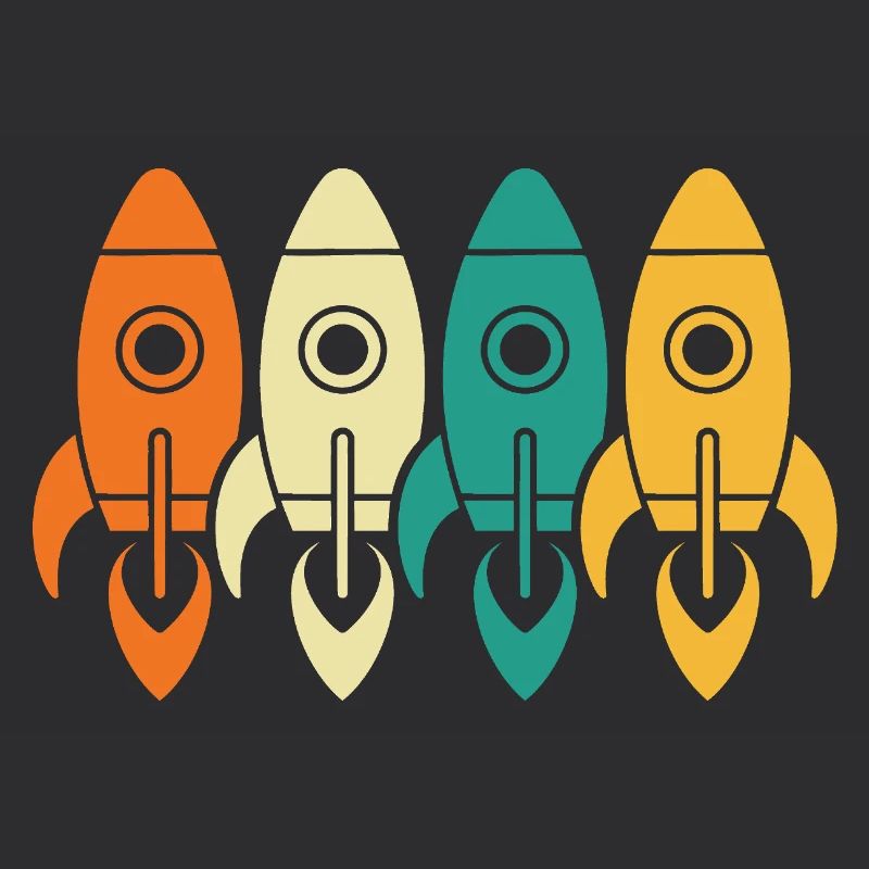 fusées vintage exploration spatiale ingénieur cadeau