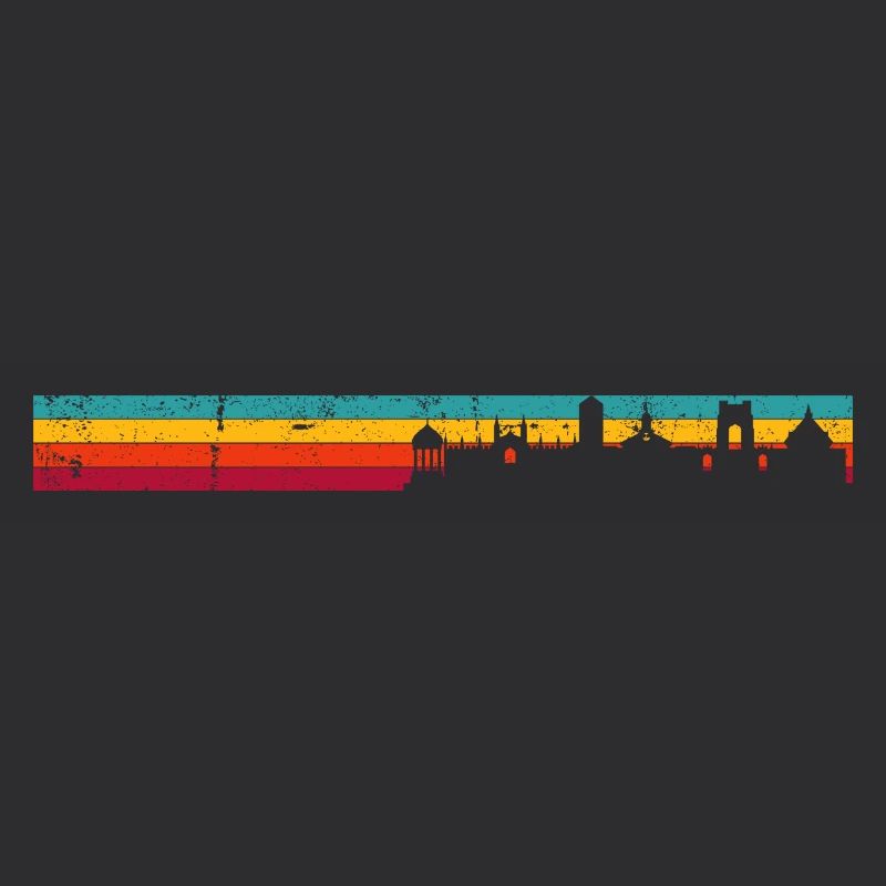 Retro Rainbow Skyline