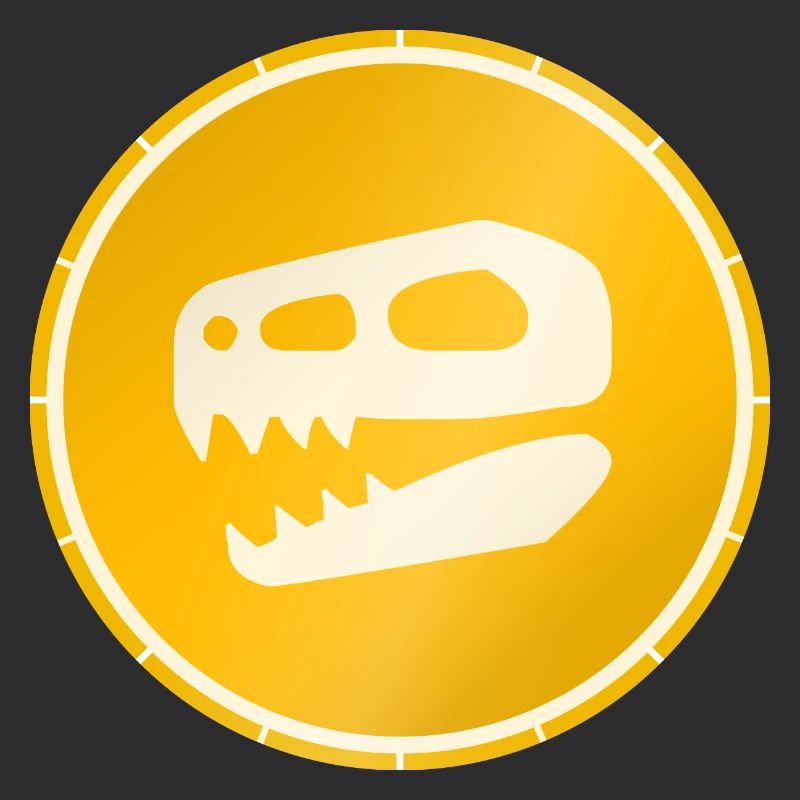 Golden Dinosaur Skull