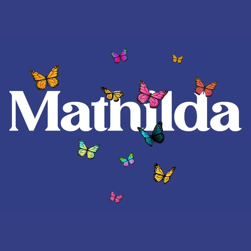 Schöner Mädchenname mit Schmetterlingen MATHILDA