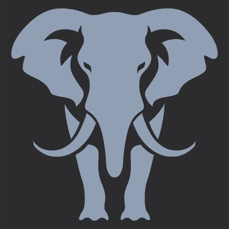 Elephant Silhouette White Logo