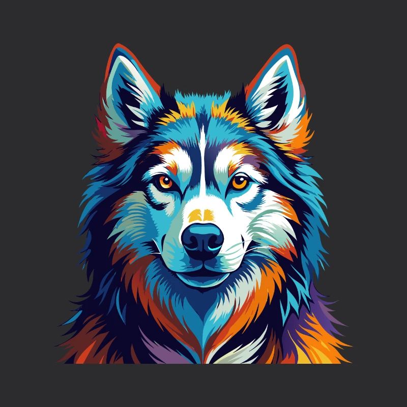 Siberian Husky Hunderasse Bunte Karikatur Kawaii