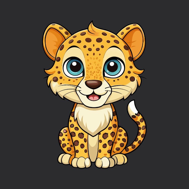 guépard mignon personnage de dessin animé Kawaii Clipart