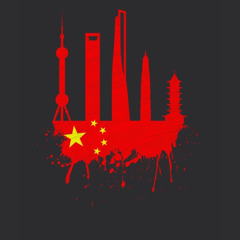 Shanghai Skyline drapeau chinois drapeau chinois