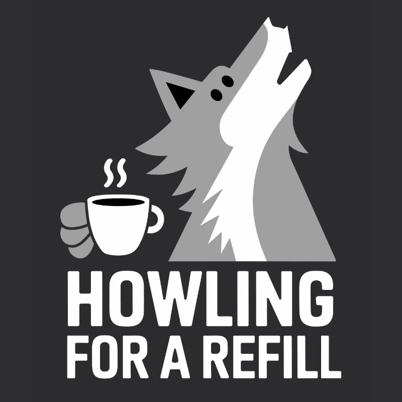 Loup hurlant pour une provision de café