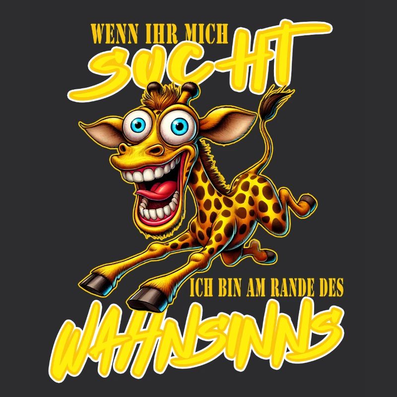 Crazy Giraffe on the Edge of Madness Comic Style