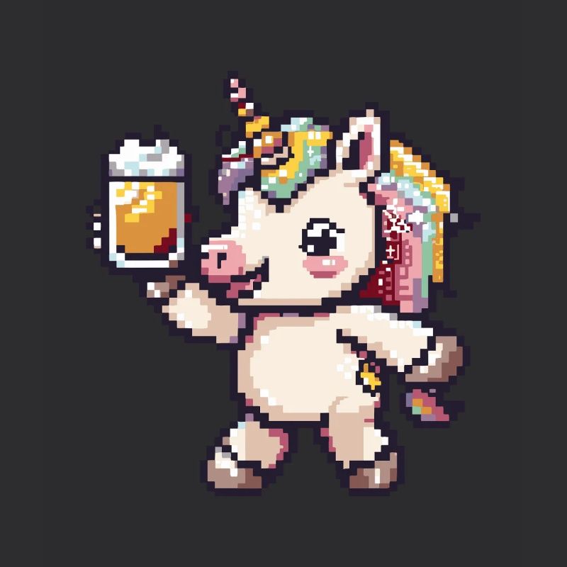 Einhorn Pixel Bier