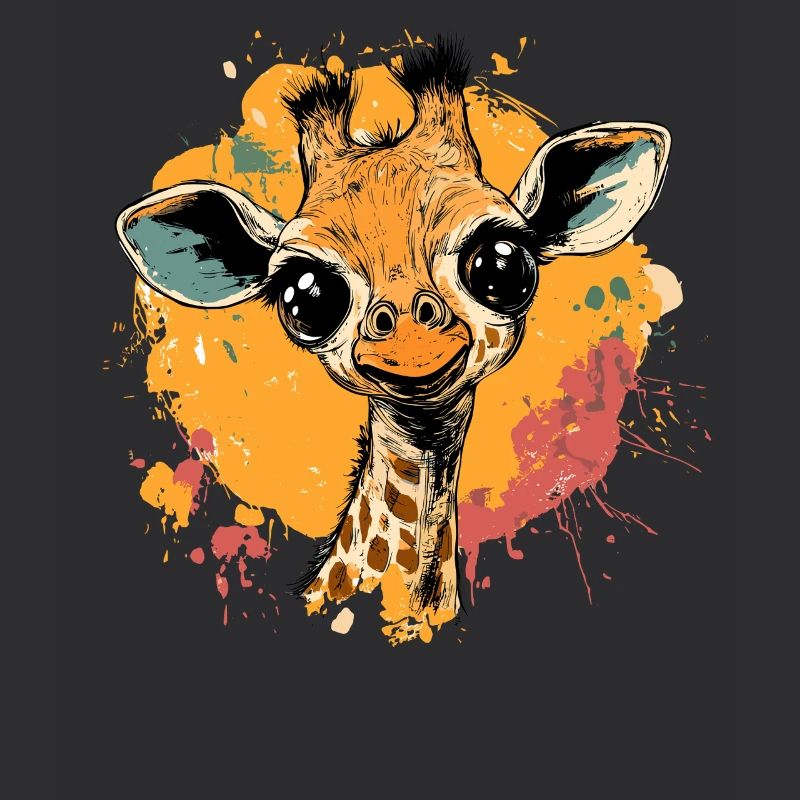 Girafe dans une touche de couleur