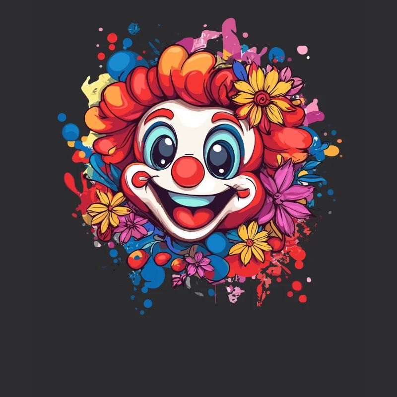 Clown joyeux avec des fleurs