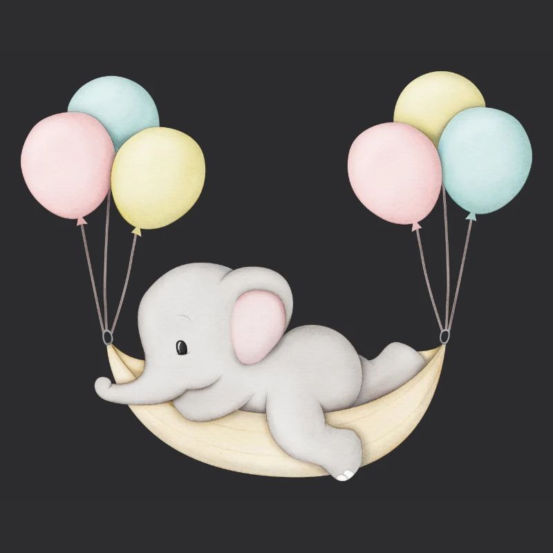 mignon bébé éléphant dans un hamac