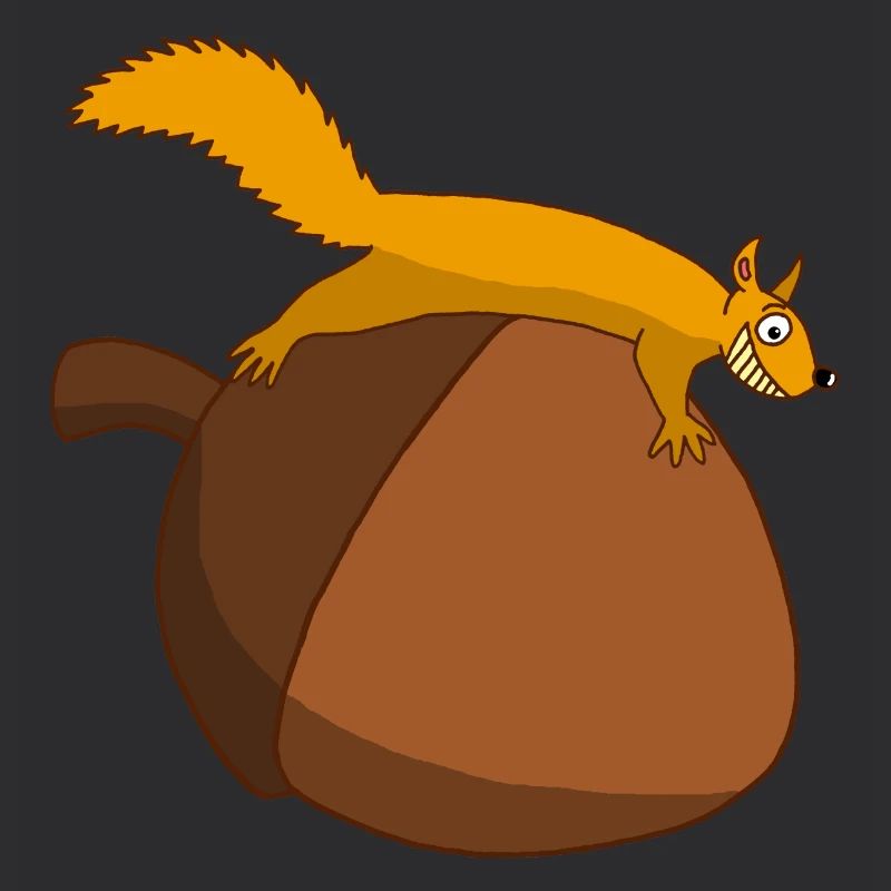 Das Eichhörnchen gegen die Eichel